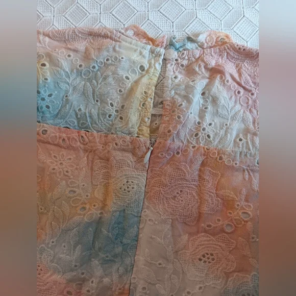 Marlo Girls Size 14 Cotton Eyelet Tiered Dress - Picture 5 of 5